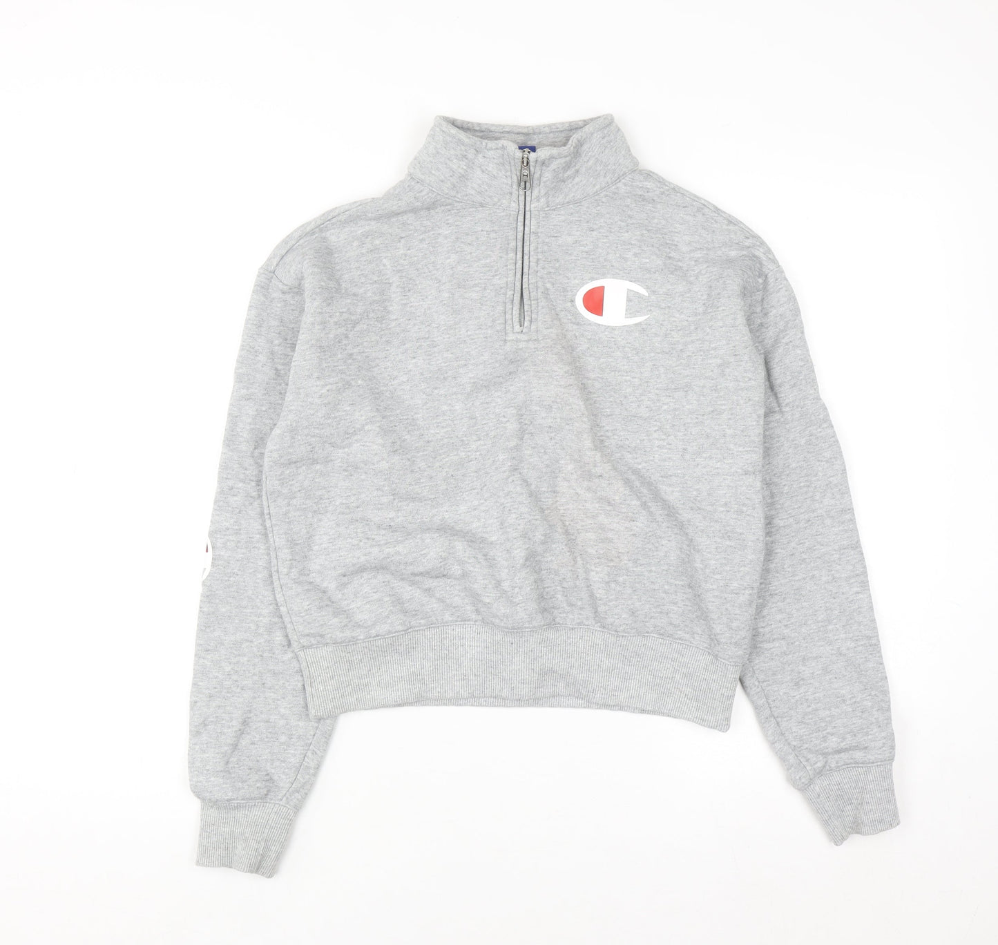 Champion Women's Grey 1/4 Zip Pullover Sweatshirt Small