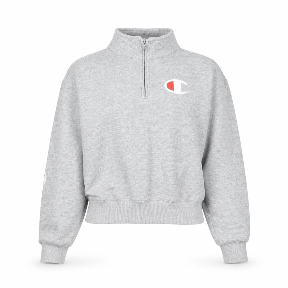 Champion Women's Grey 1/4 Zip Pullover Sweatshirt Small