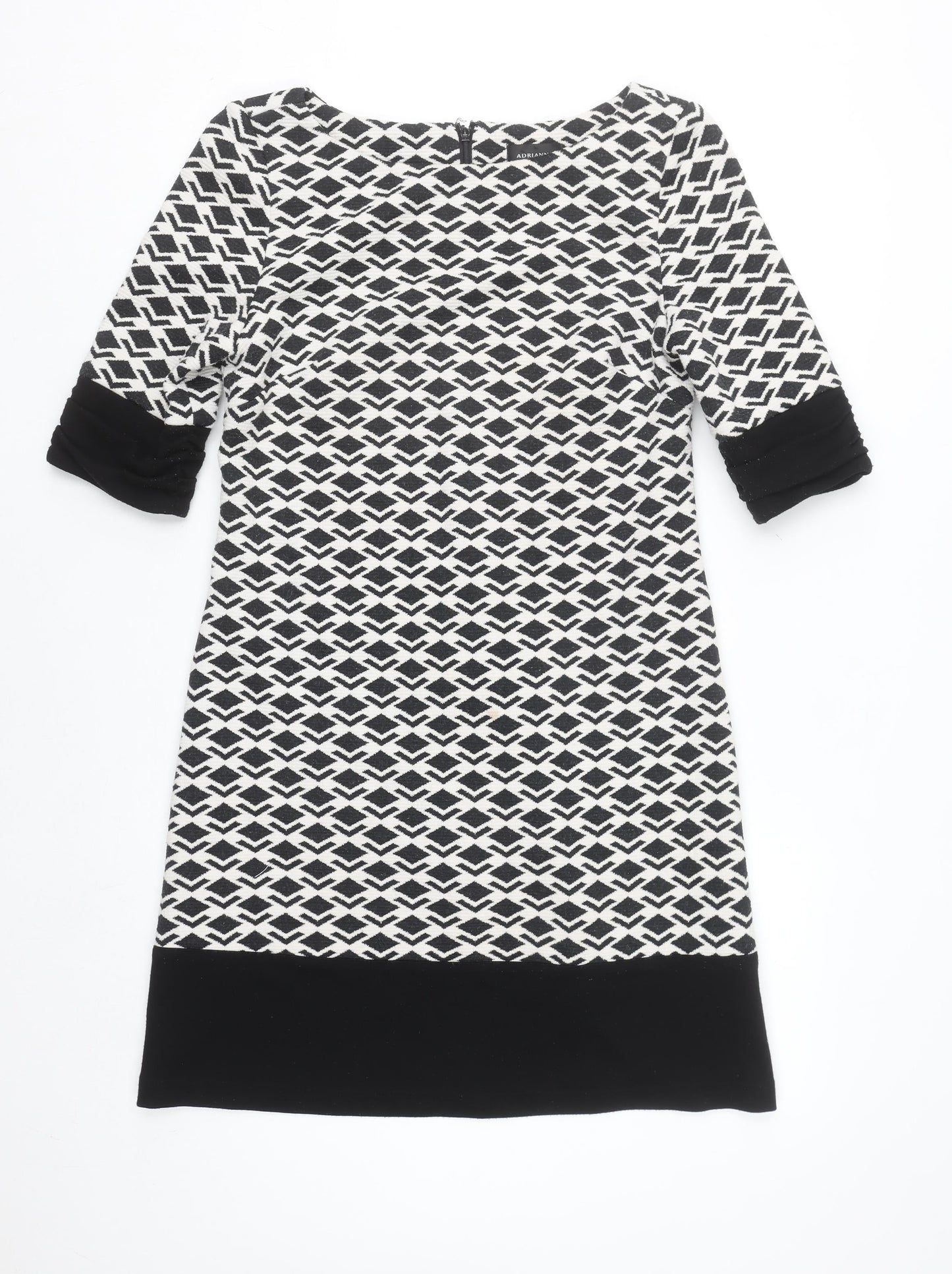 Adrianna Papell Women's Black Geometric Shift Dress Size 14