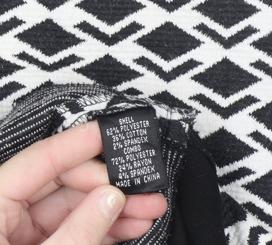 Adrianna Papell Women's Black Geometric Shift Dress Size 14