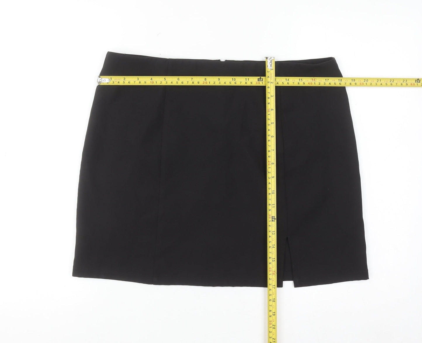 Saint Genies Women's Black Size 14 Stretch Pencil Skirt