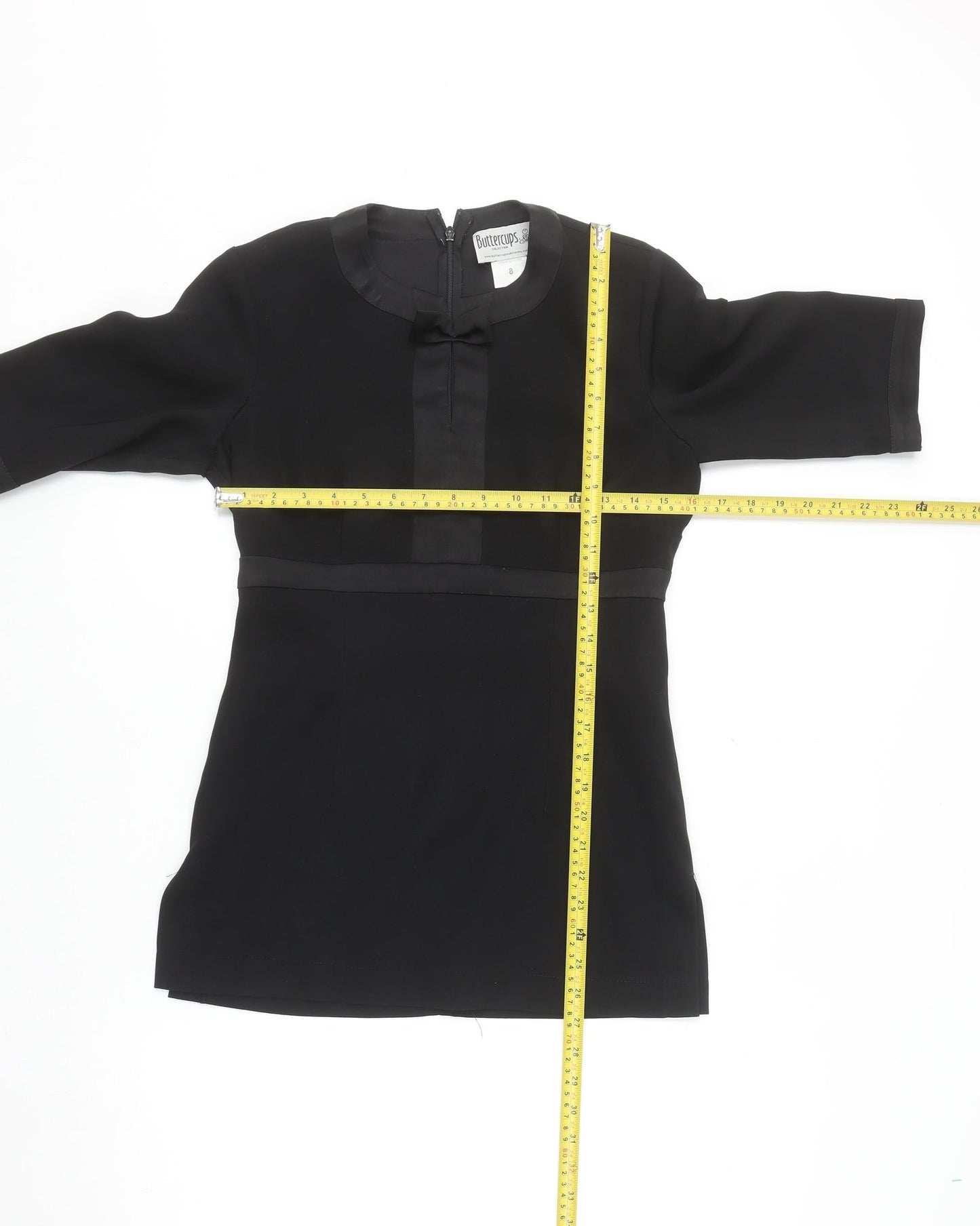 Buttercups Women’s Black Shift Workwear Dress Size 8 Short Sleeve