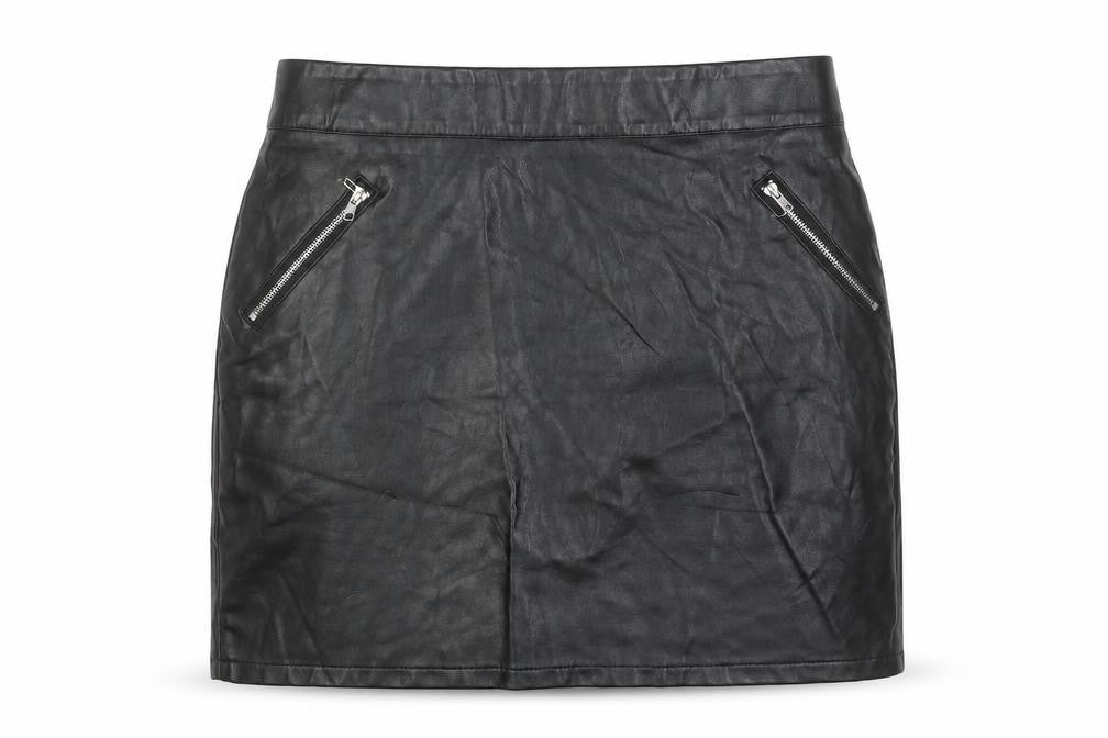 Pixie Daisy Womens Black Size 10 Faux Leather Mini Skirt