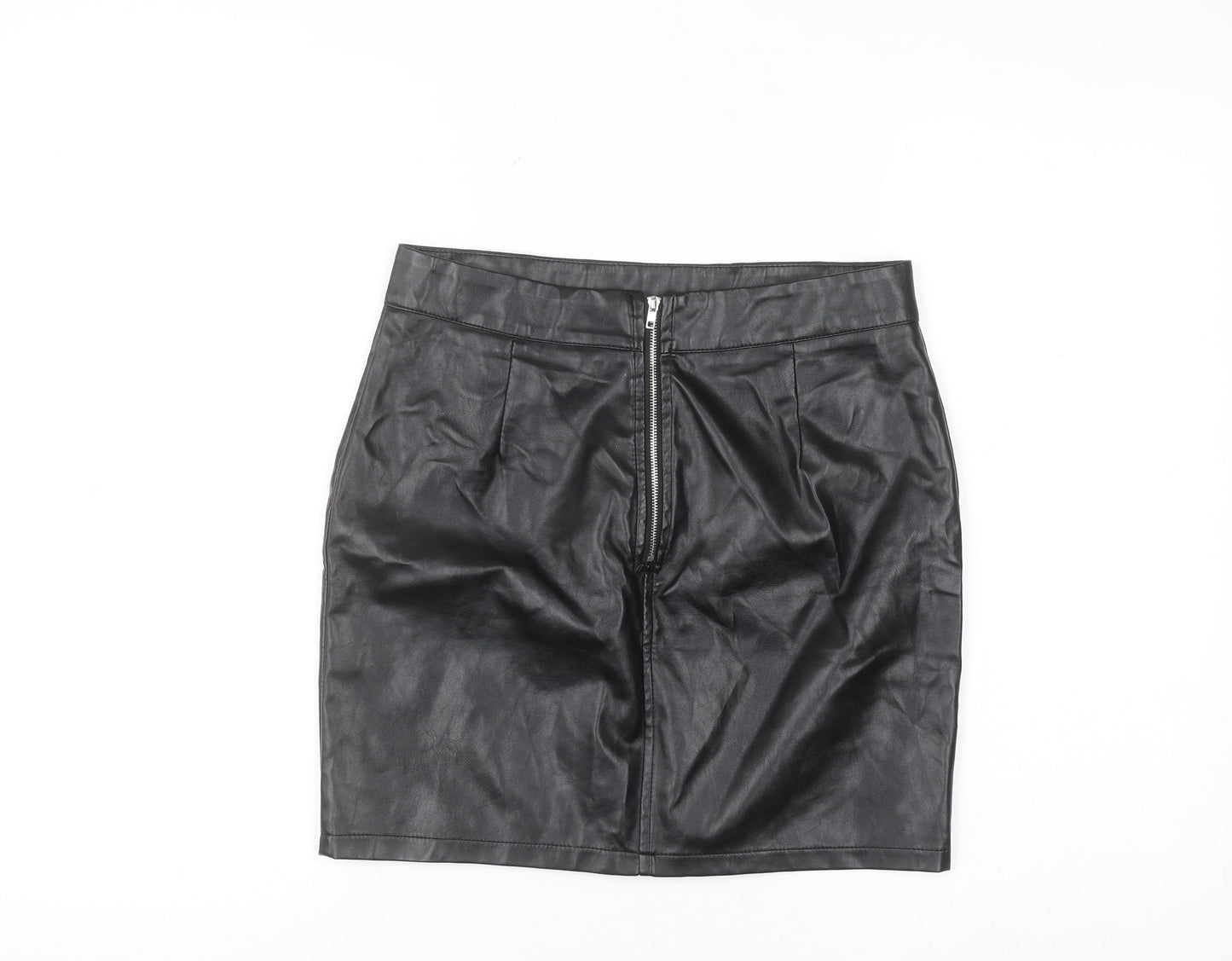 Pixie Daisy Womens Black Size 10 Faux Leather Mini Skirt