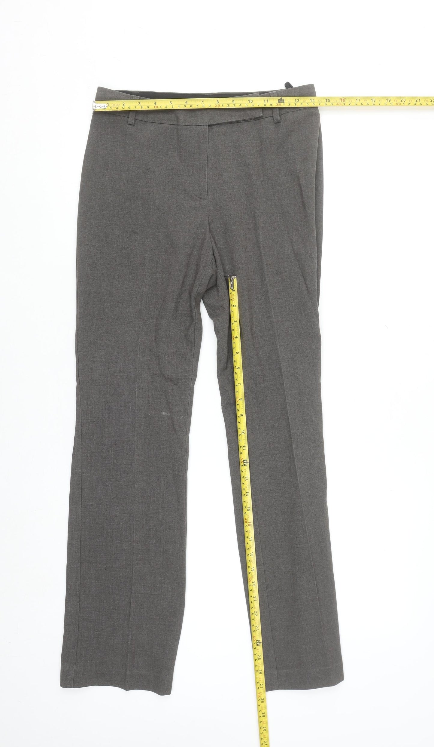 Marks and Spencer Women’s Grey Straight Leg Trousers UK 8