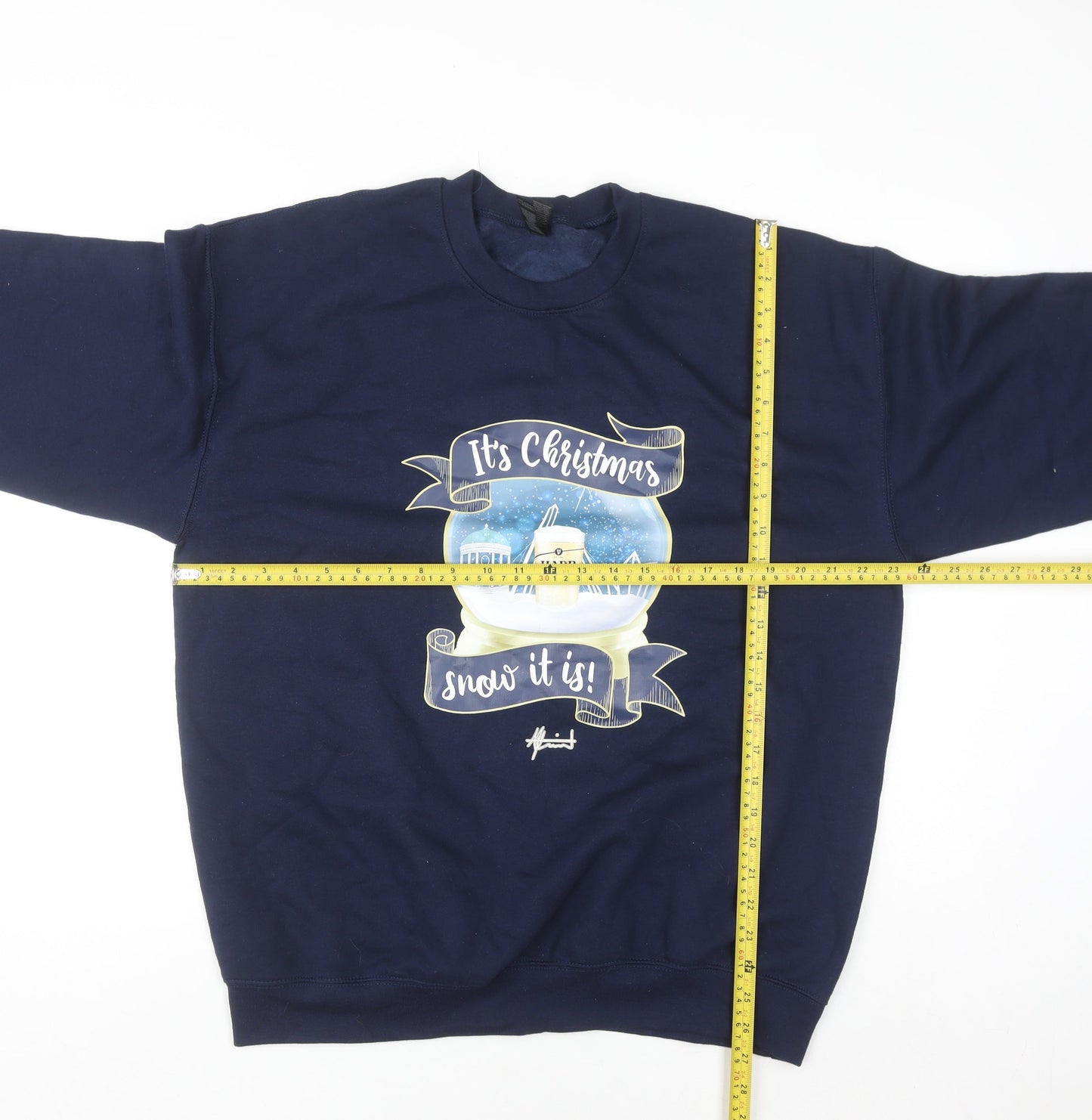 Harp Men's Blue Christmas Graphic Pullover Sweatshirt Size L