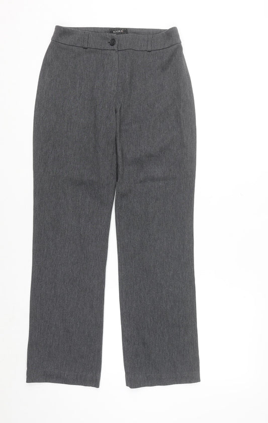 Kookai Womens Grey Straight Leg Stretch Trousers Size 8