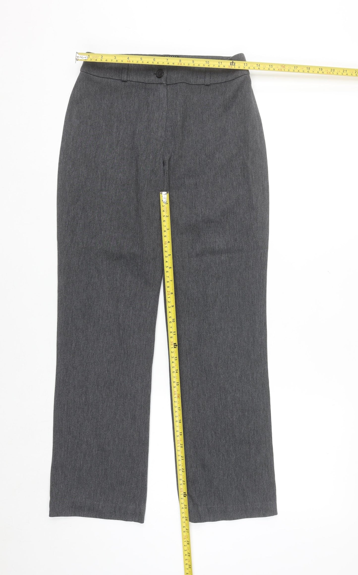 Kookai Womens Grey Straight Leg Stretch Trousers Size 8