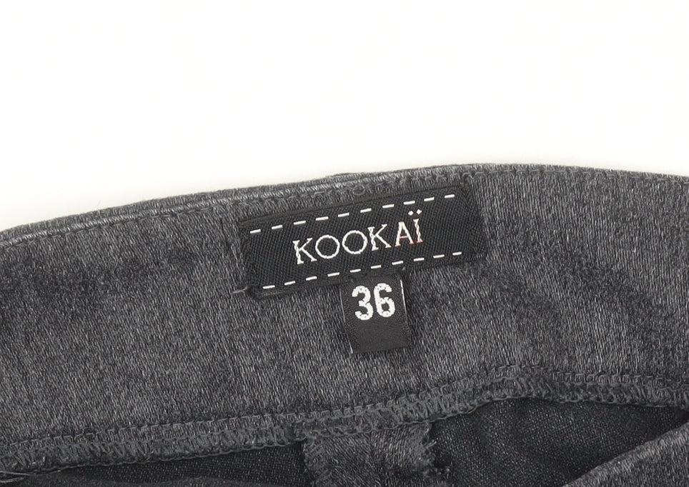Kookai Womens Grey Straight Leg Stretch Trousers Size 8