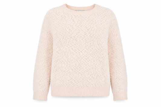 Front view of Red Herring women’s beige, size UK 14, chunky knit long sleeve jumper
