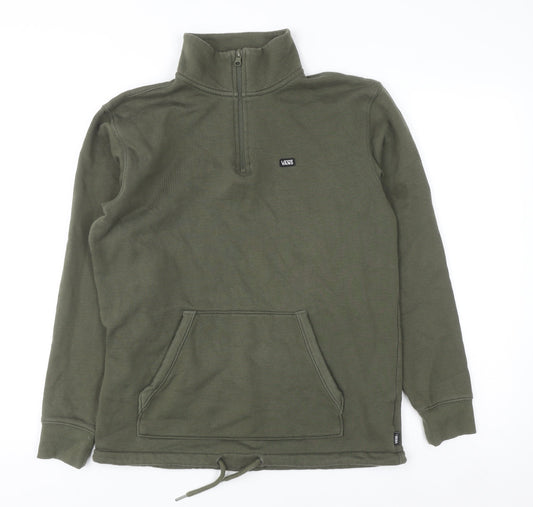 Vans Men’s Green XS Pullover Fleece 1/2 Zip Sweatshirt