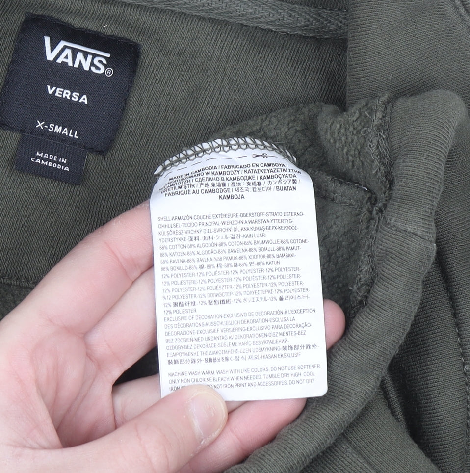 Vans Men’s Green XS Pullover Fleece 1/2 Zip Sweatshirt