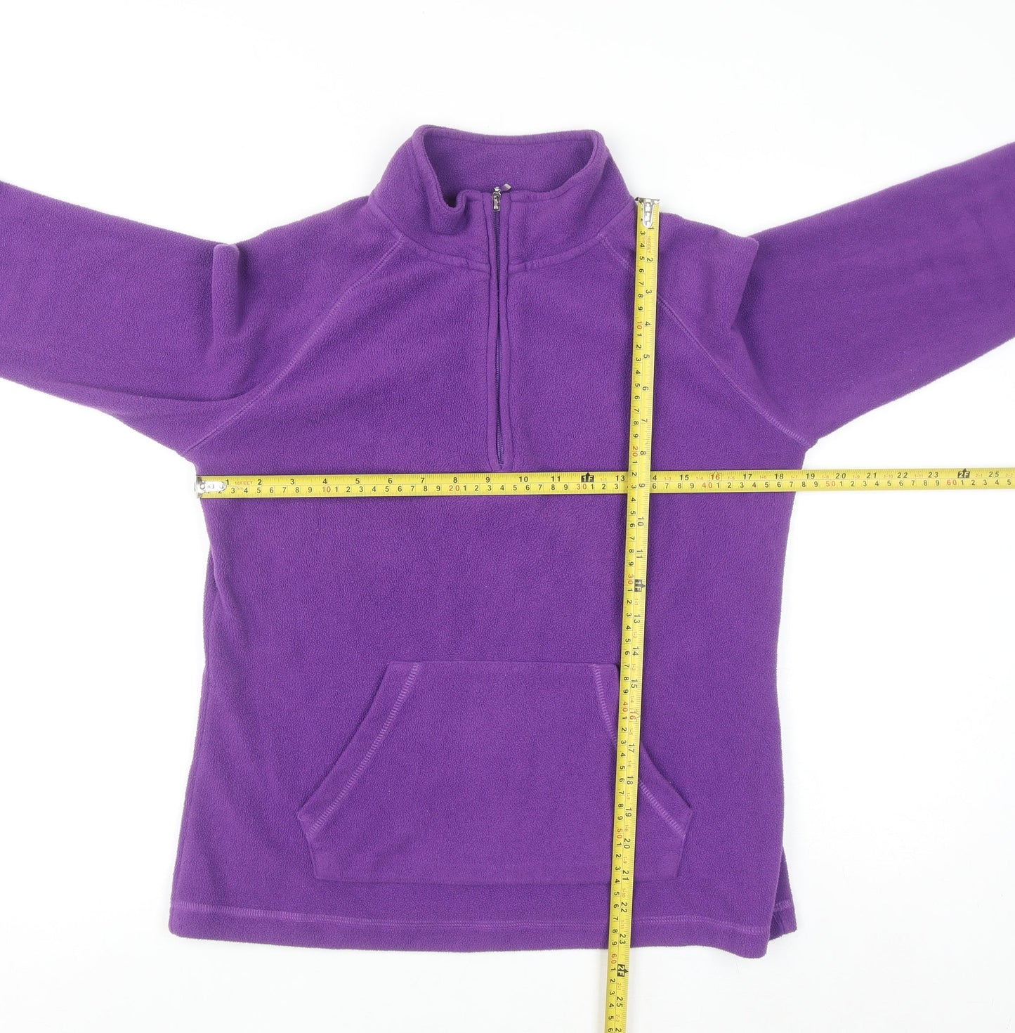 Dunnes Women Purple Fleece 1/4 Zip Pullover Sweatshirt Size 12