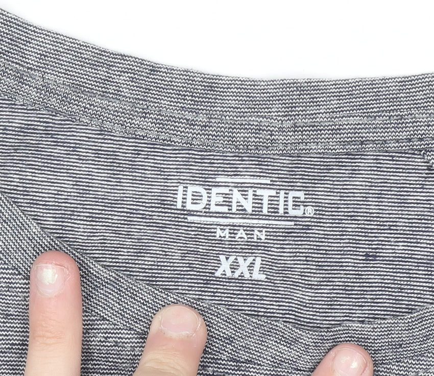 Identic Men Grey XXL Crew Neck Graphic T-Shirt Coastal Vibes