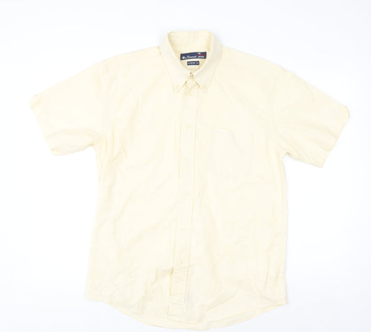 Ben Sherman Men’s Beige Oxford Short Sleeve Polo Shirt M