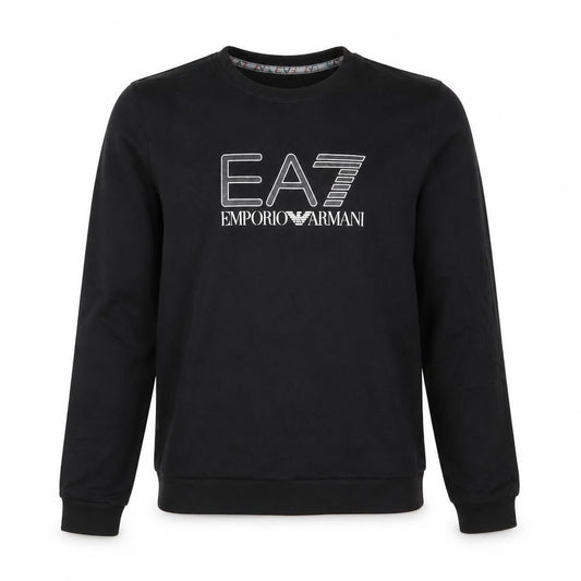 Emporio Armani EA7 Black Cotton Womens Sweatshirt Size 14A Regular Fit