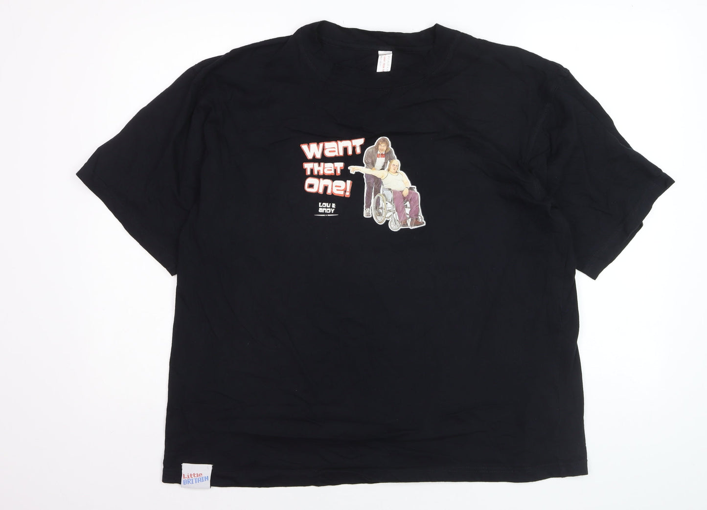 Debenhams Men's Black XL Little Britain Lou & Andy Funny Graphic T-Shirt