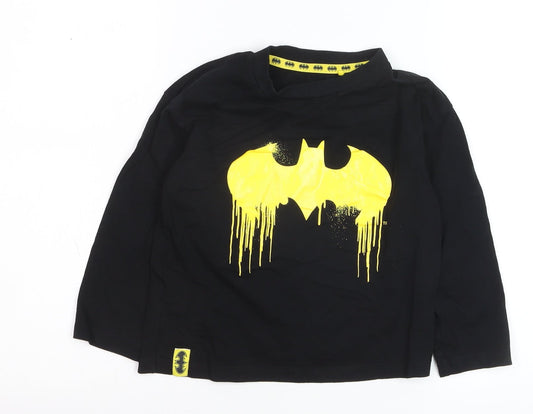 Next Boys Black Long Sleeve Batman Logo T-Shirt 5-6 Years Cotton