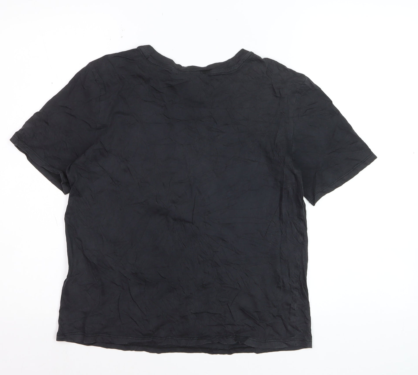 H&M Girls Black AC/DC Band T-Shirt XS Rock Graphic Cotton Top