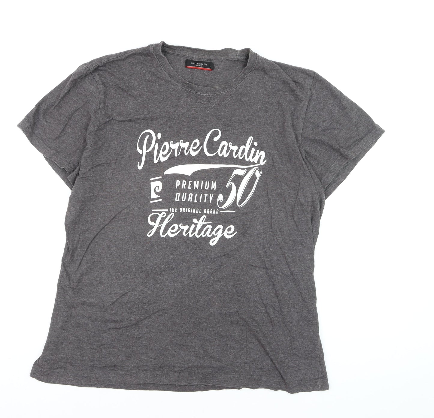 Pierre Cardin Men’s Grey 2XL Heritage Graphic T-Shirt