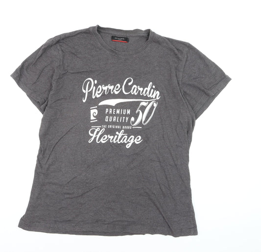 Pierre Cardin Men’s Grey 2XL Heritage Graphic T-Shirt