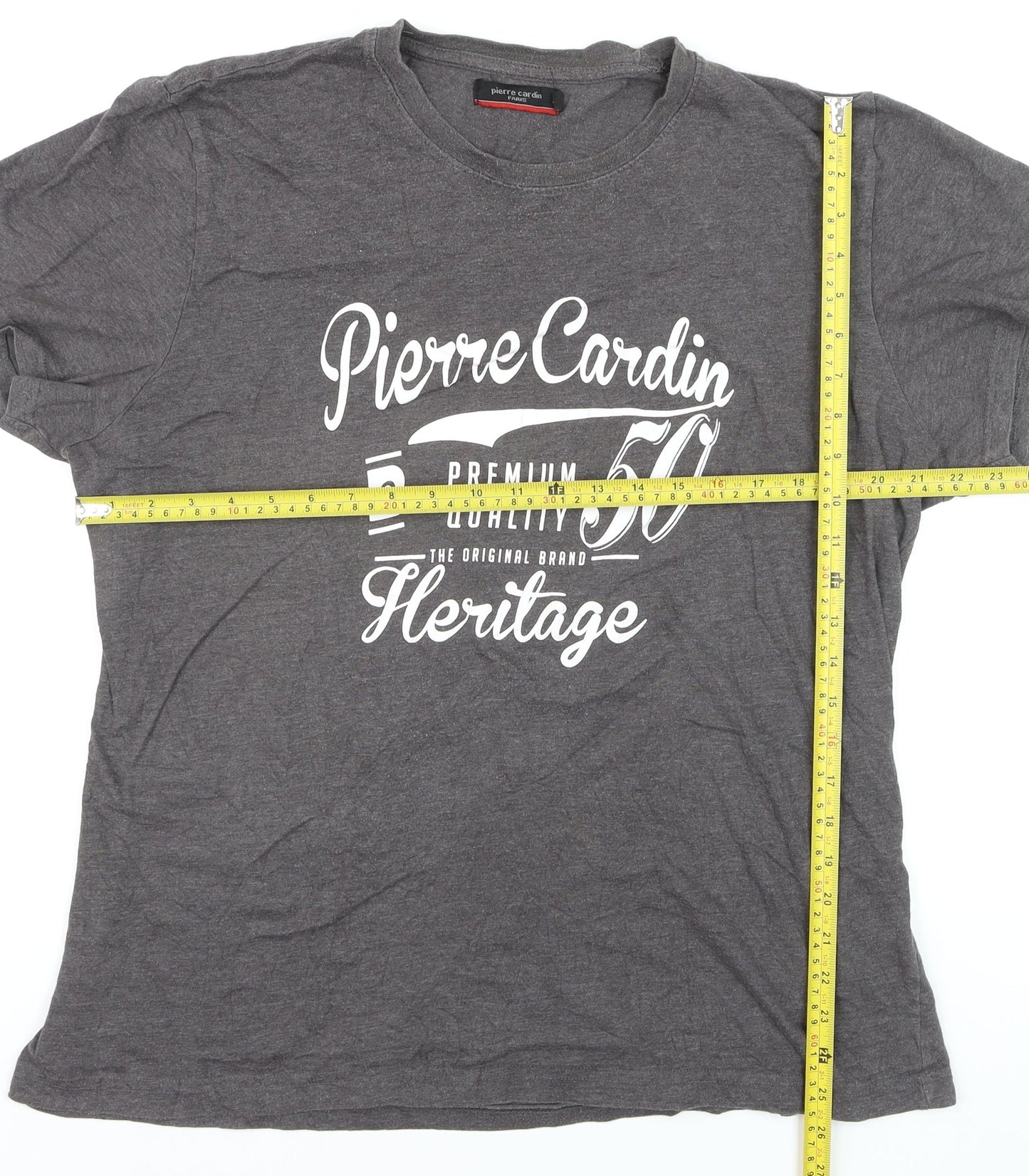 Pierre Cardin Men’s Grey 2XL Heritage Graphic T-Shirt