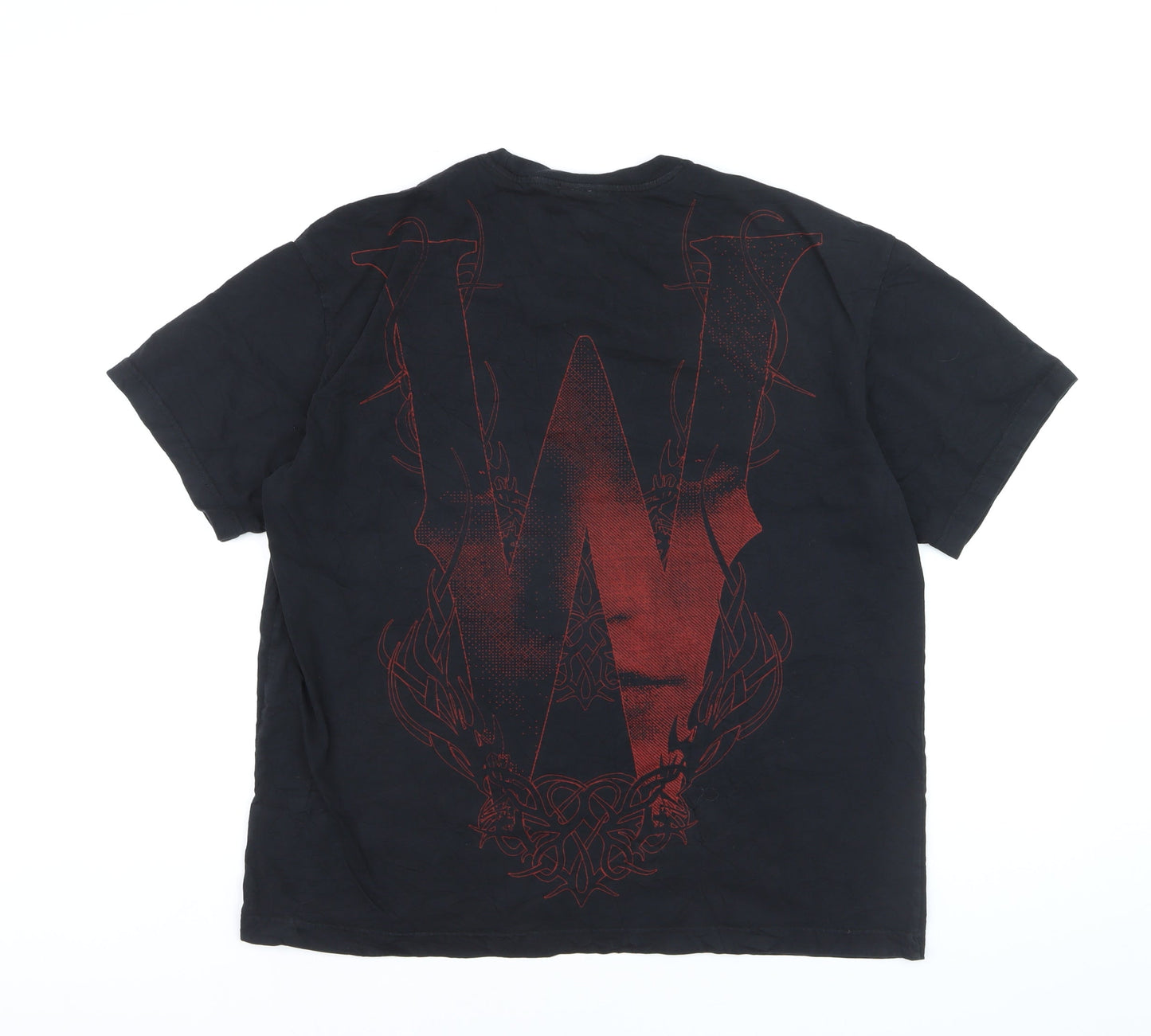 H&M Women’s Black Wednesday Addams Relaxed Fit Cotton T-Shirt Size 14