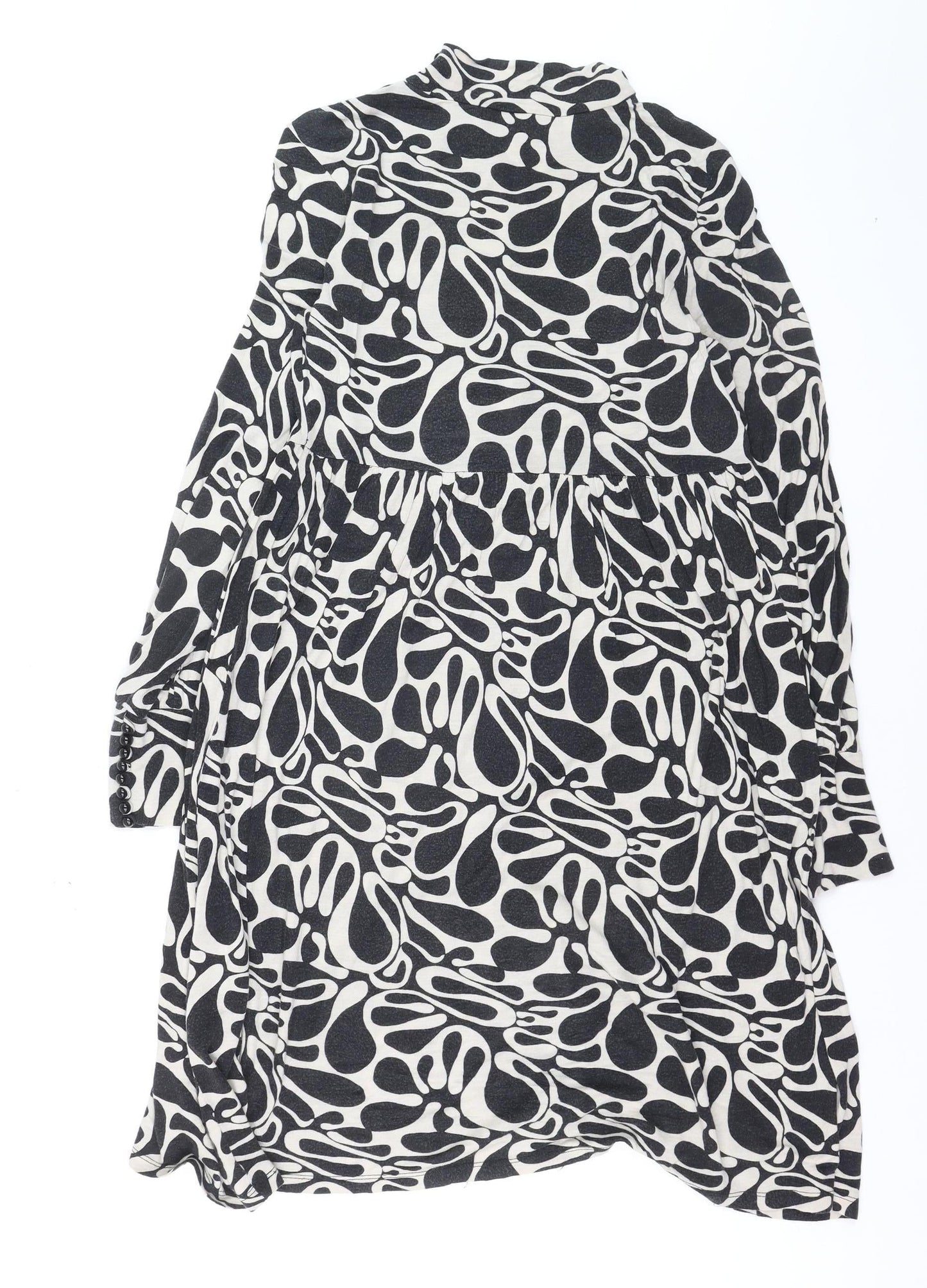 Oui Set Women’s Black & White Geometric Shift Dress Size 10