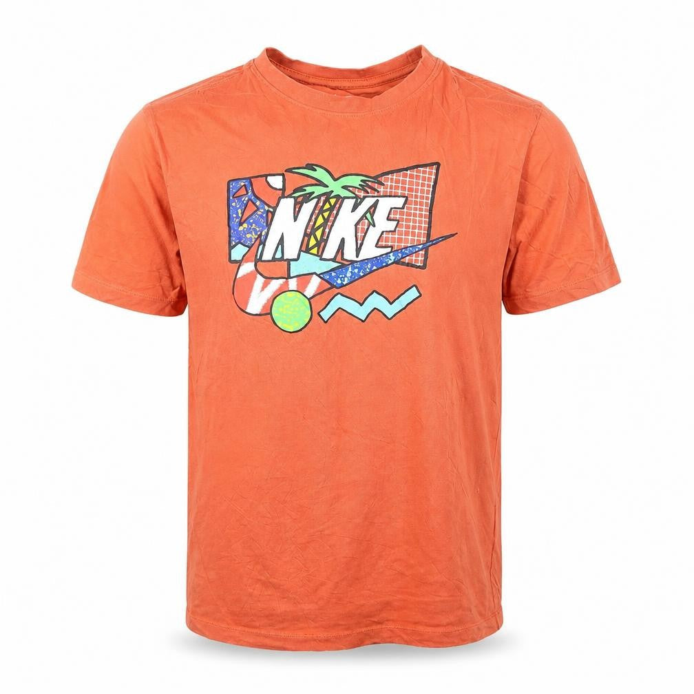 Nike Boys Orange Graphic Print T-Shirt Size S Casual Short Sleeve