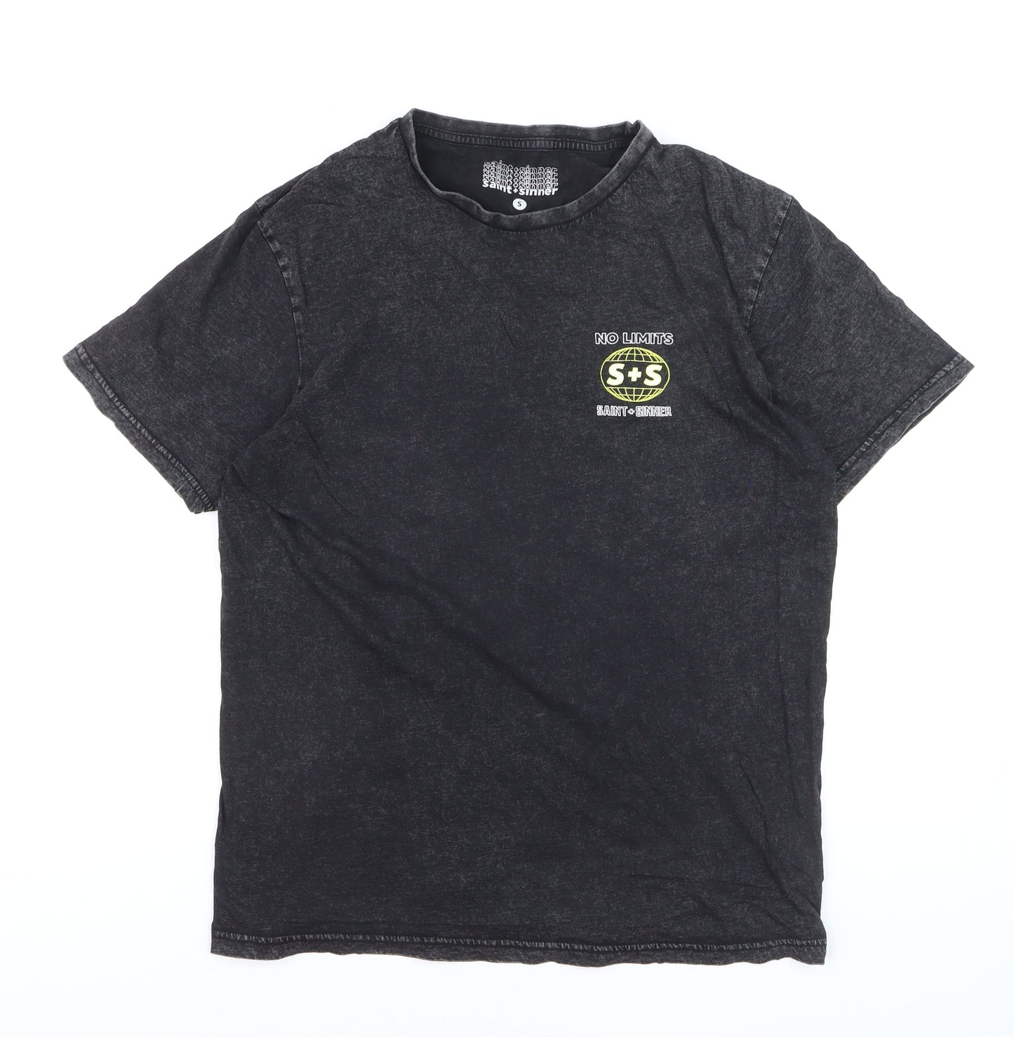 Saint + Sinner Men's Black S Graphic Print Crew Neck T-Shirt