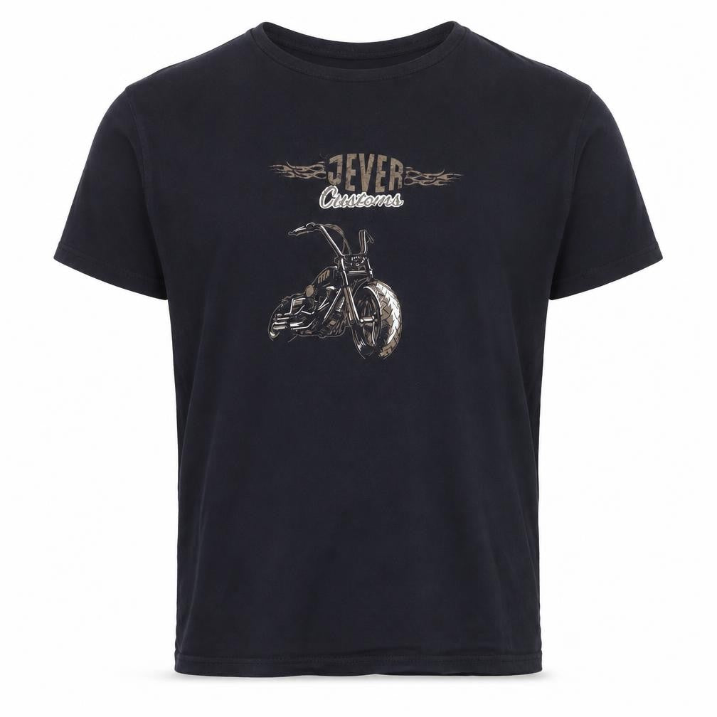 JEVER Mens Black XL Biker Motorcycle Graphic Print Cotton T-Shirt