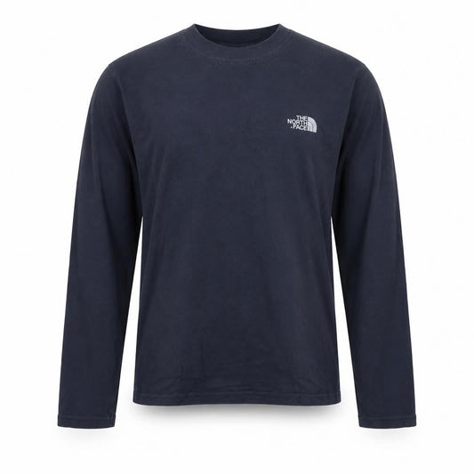 The North Face Men's Blue Long Sleeve Cotton Crew Neck Top M