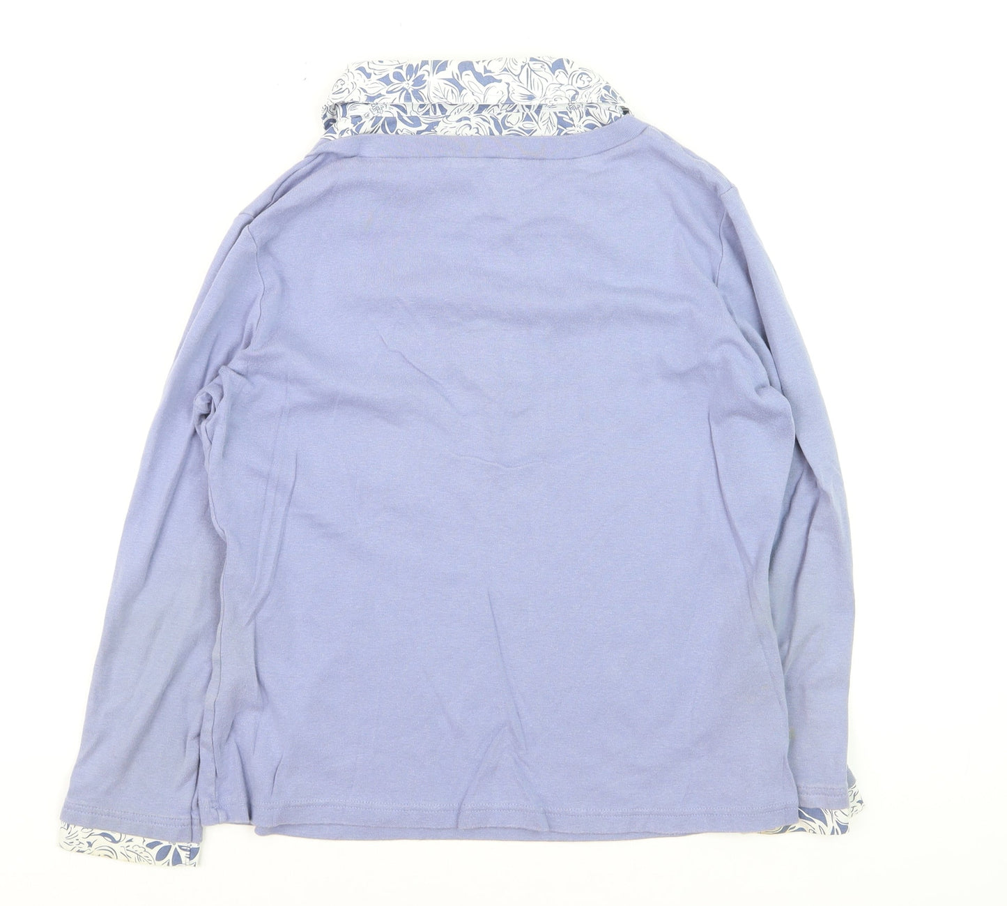 Damart Women’s Purple Long Sleeve V-Neck Button-Up Top Size 14/16