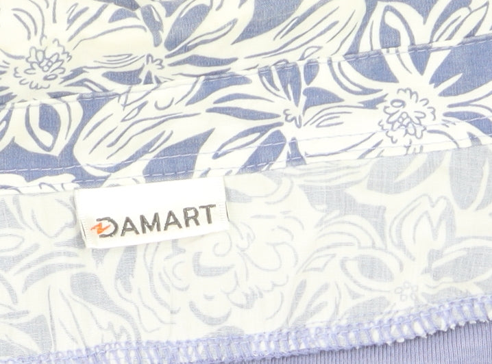 Damart Women’s Purple Long Sleeve V-Neck Button-Up Top Size 14/16
