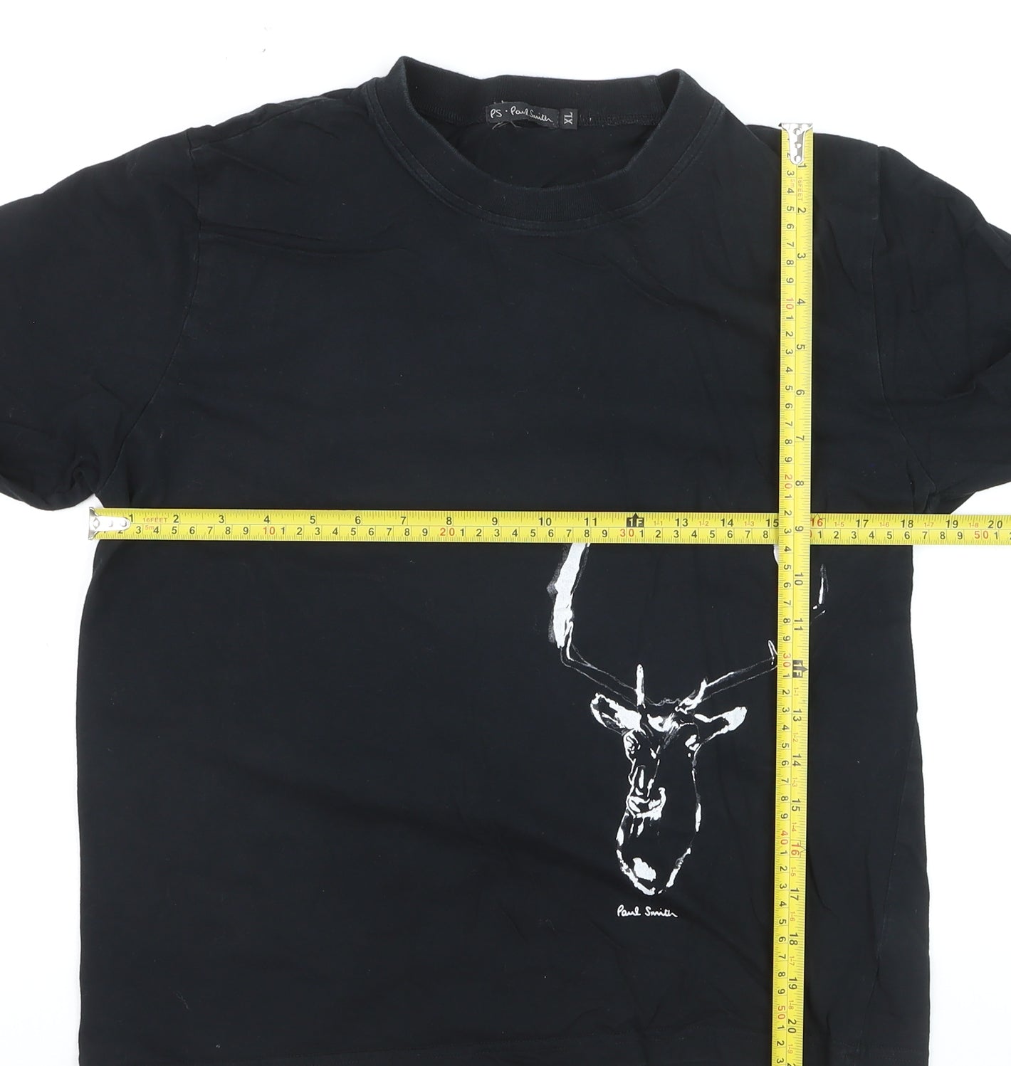 Paul Smith Boys Black XL Long Sleeve Deer Graphic Cotton T-Shirt