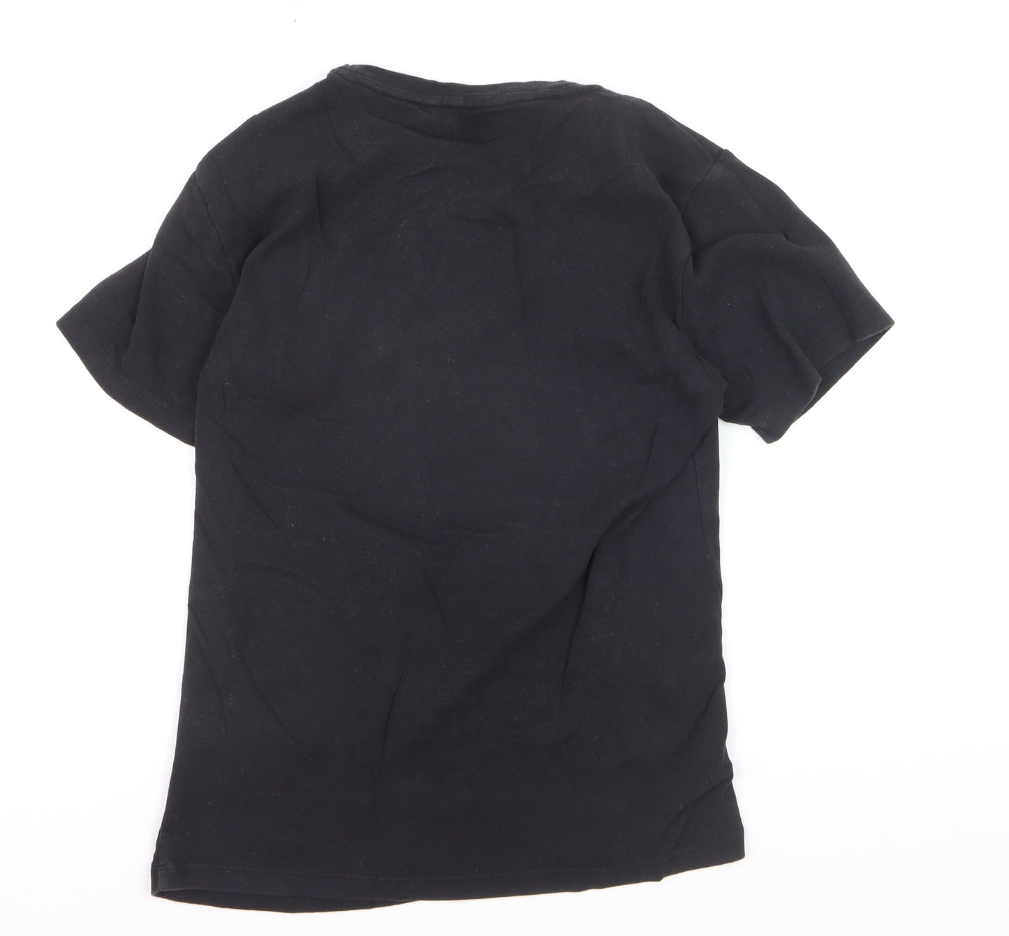 RRL Boys Black Cotton Crew Neck Short Sleeve Basic T-Shirt M