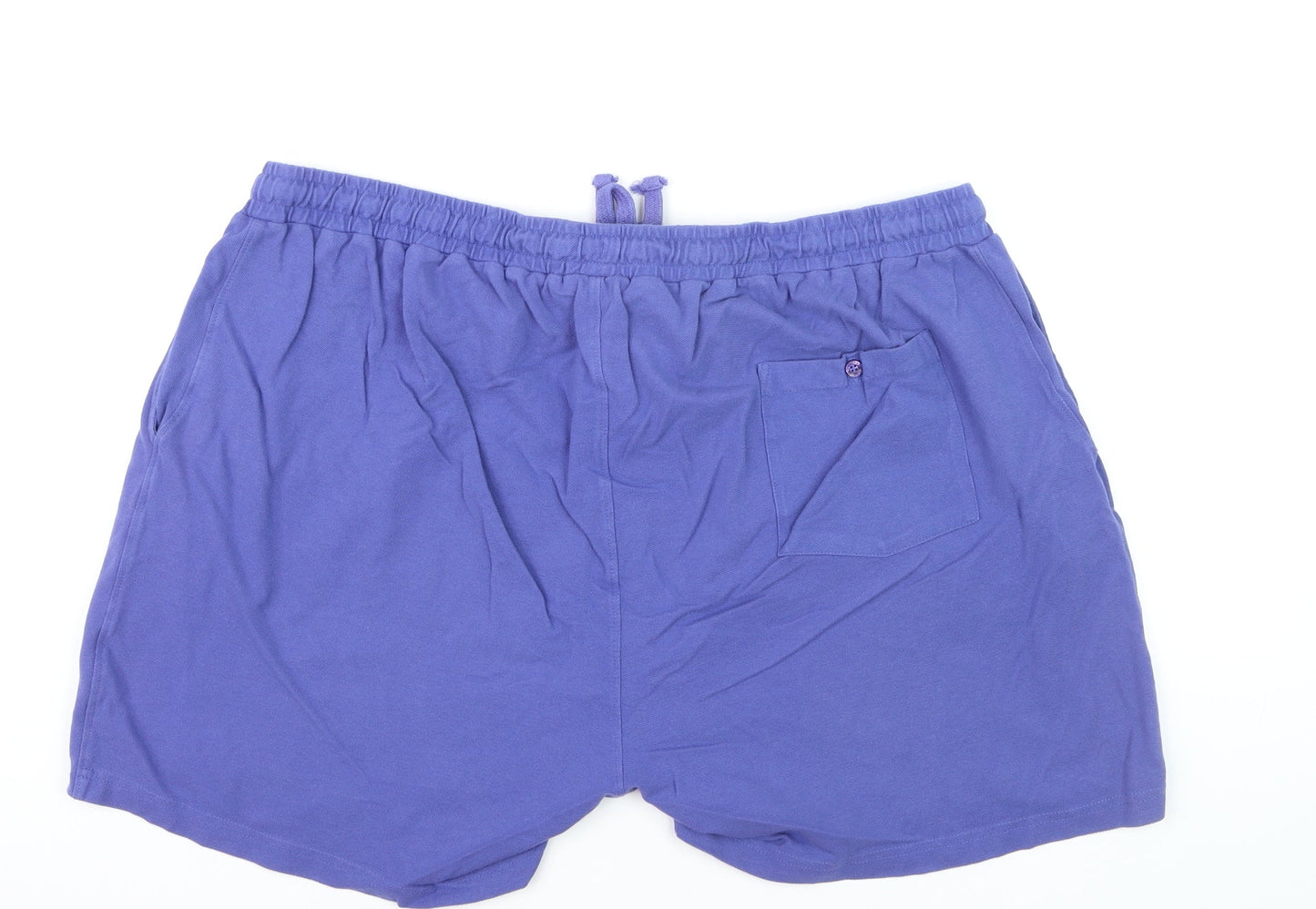 Cotton Traders Men's Blue Sweat Shorts 4XL Elastic Waist 100% Cotton