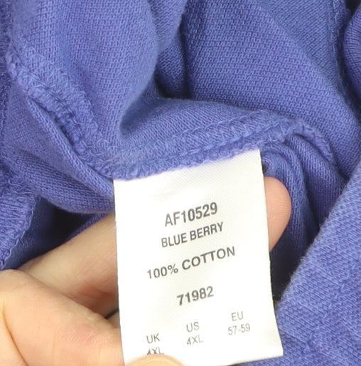 Cotton Traders Men's Blue Sweat Shorts 4XL Elastic Waist 100% Cotton