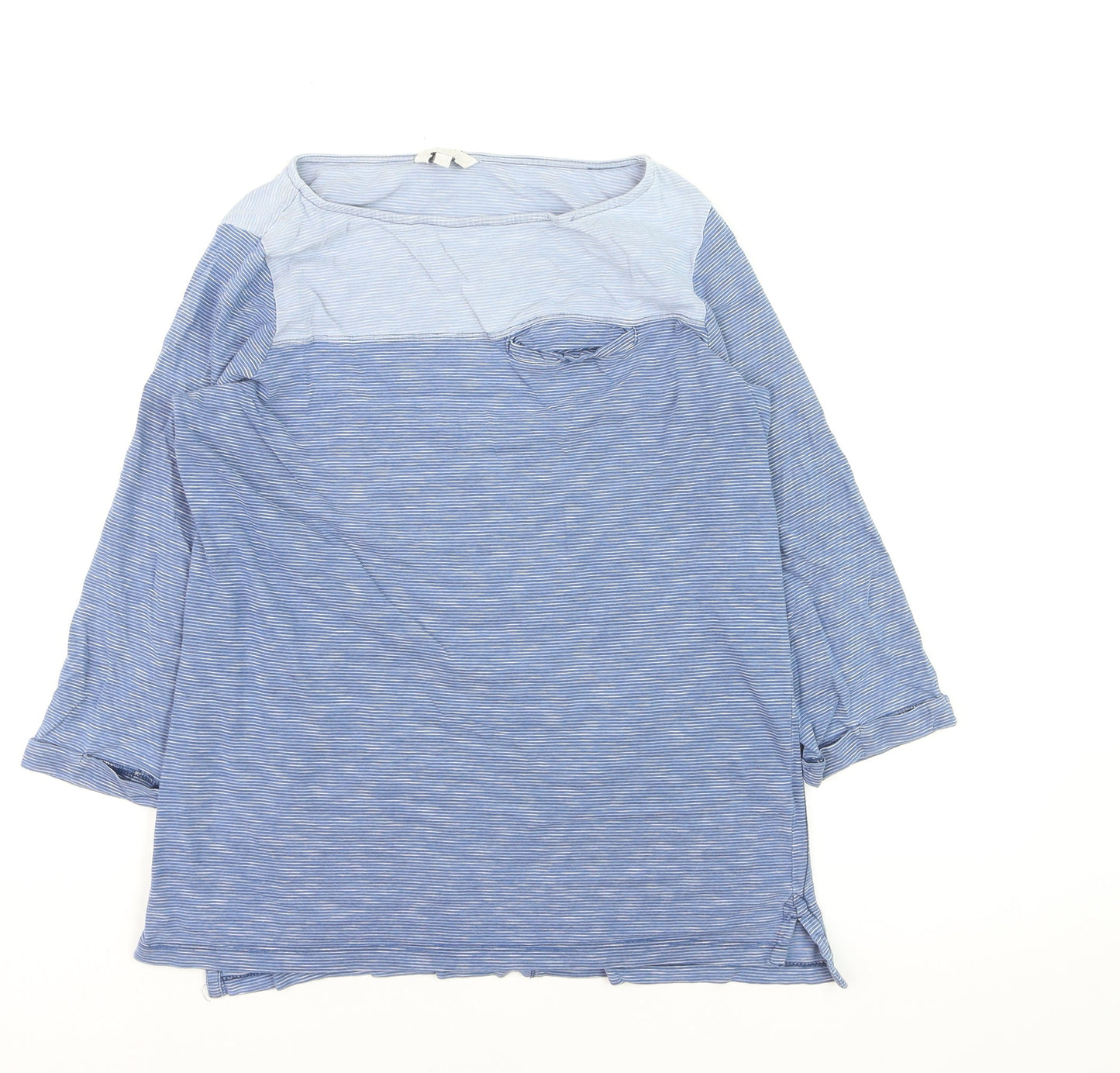 FatFace Women’s Blue Striped Long Sleeve Cotton T-Shirt Size L