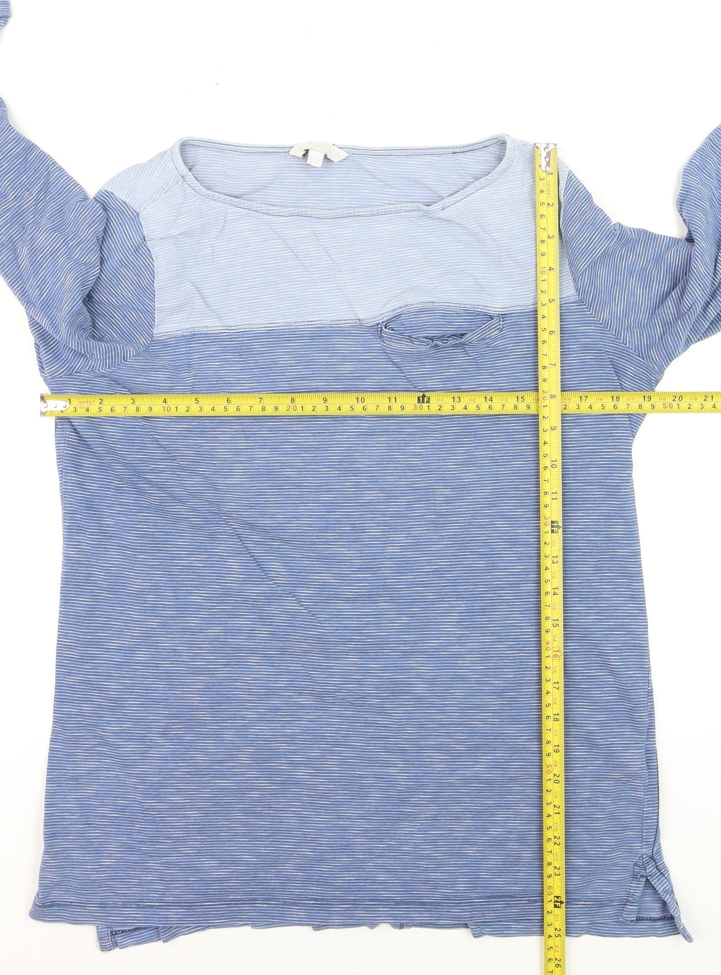 FatFace Women’s Blue Striped Long Sleeve Cotton T-Shirt Size L