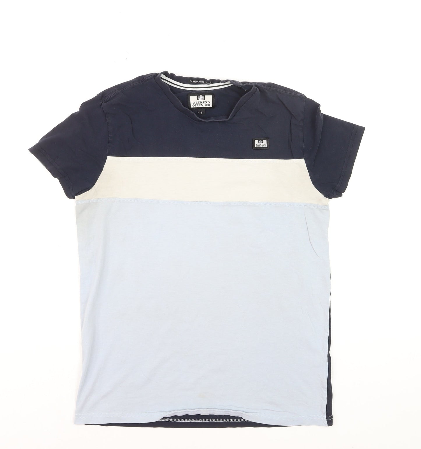 Weekend Offender Men's Multicolour Small Colourblock Cotton T-Shirt