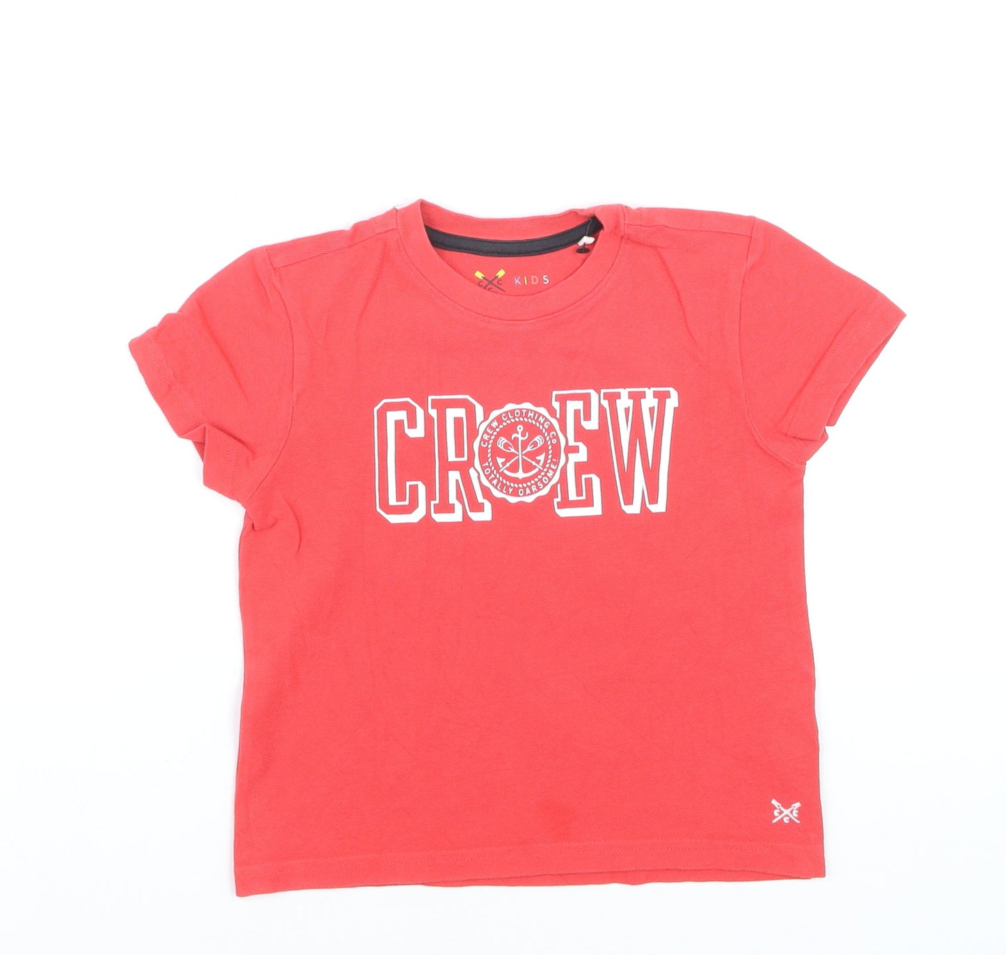 Crew Clothing Boys Red 5-6 Years Nautical Graphic Cotton T-Shirt