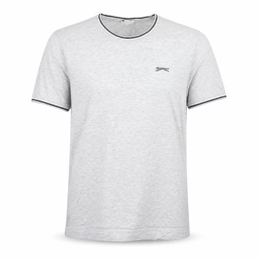 Slazenger Men's Grey XL Crew Neck Short Sleeve Cotton T-Shirt
