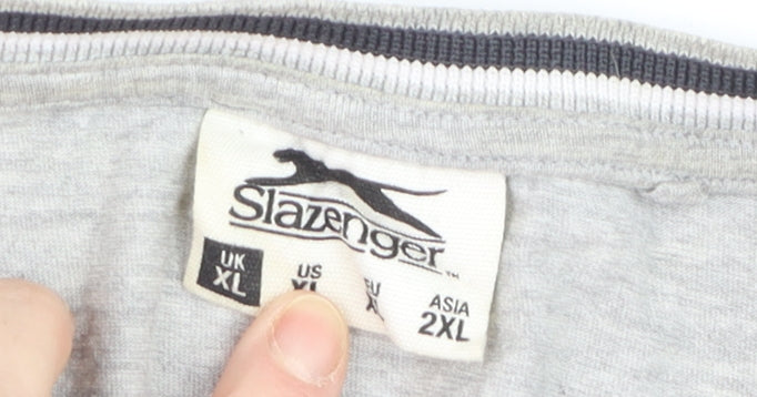 Slazenger Men's Grey XL Crew Neck Short Sleeve Cotton T-Shirt