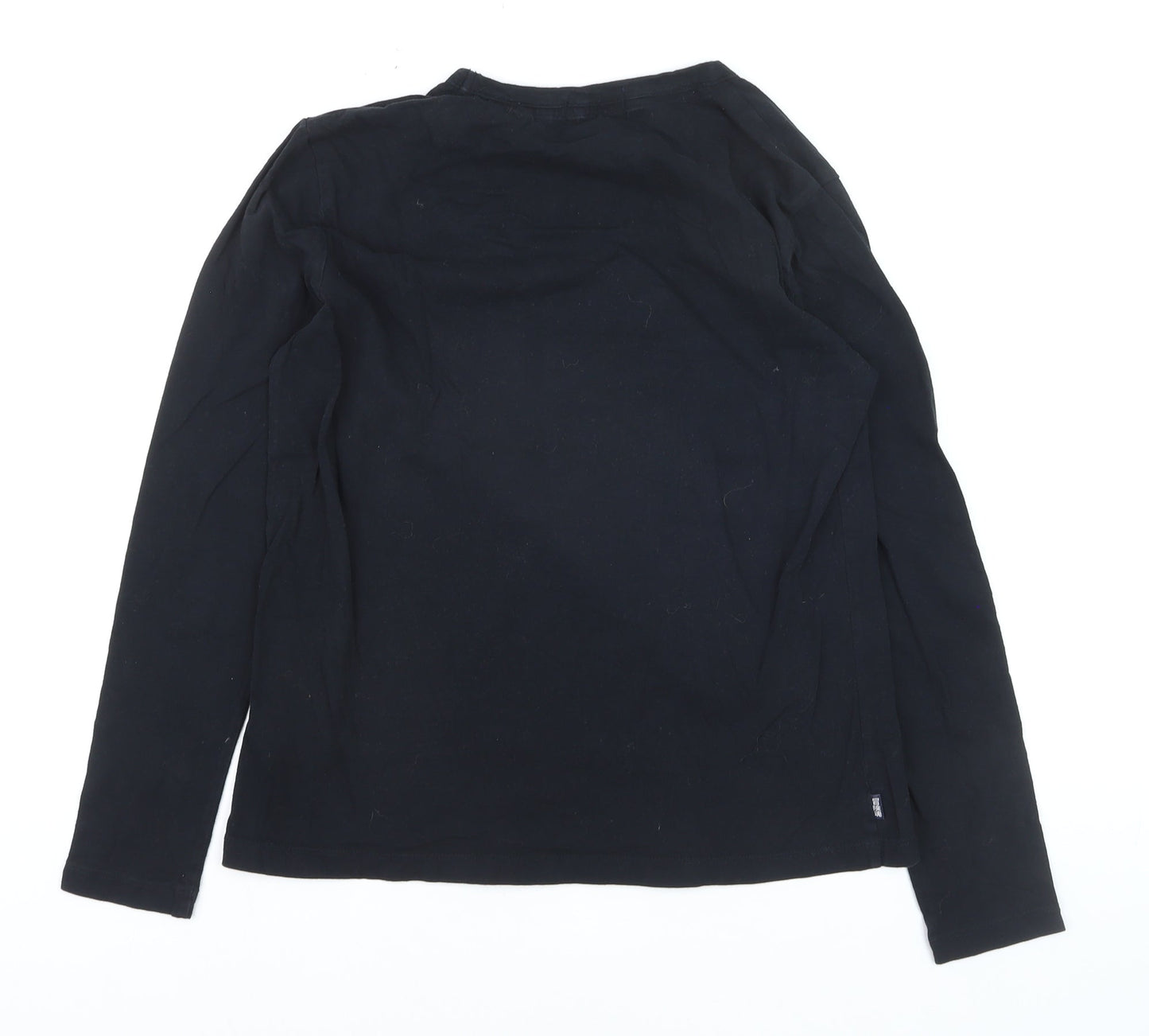 Superdry Men's Black Long Sleeve Organic Cotton Crew Neck Top Size M