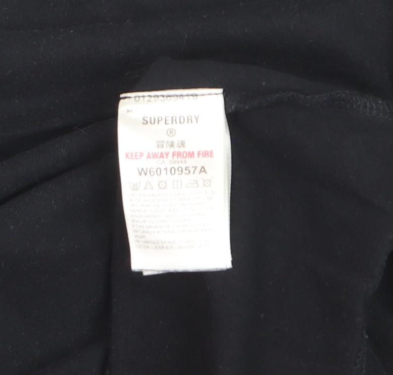 Superdry Men's Black Long Sleeve Organic Cotton Crew Neck Top Size M