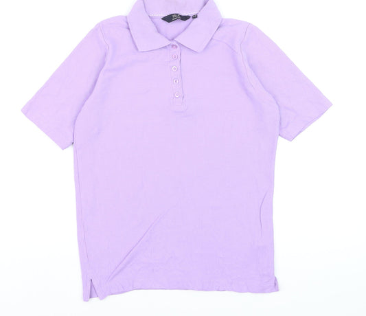 Isle Essentials Men's Purple Cotton Short Sleeve Polo Shirt Size S