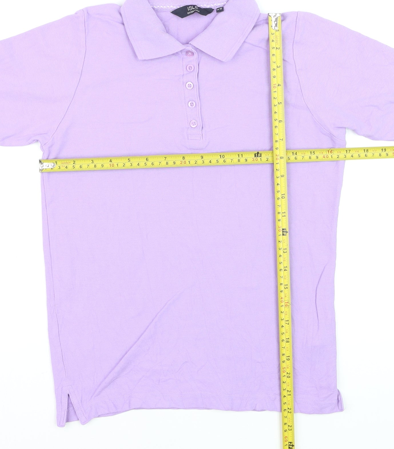Isle Essentials Men's Purple Cotton Short Sleeve Polo Shirt Size S