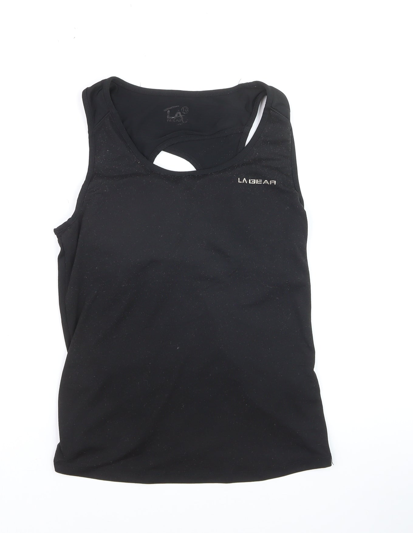 LA Gear Womens Black Size 10 Racerback Tank Top Activewear