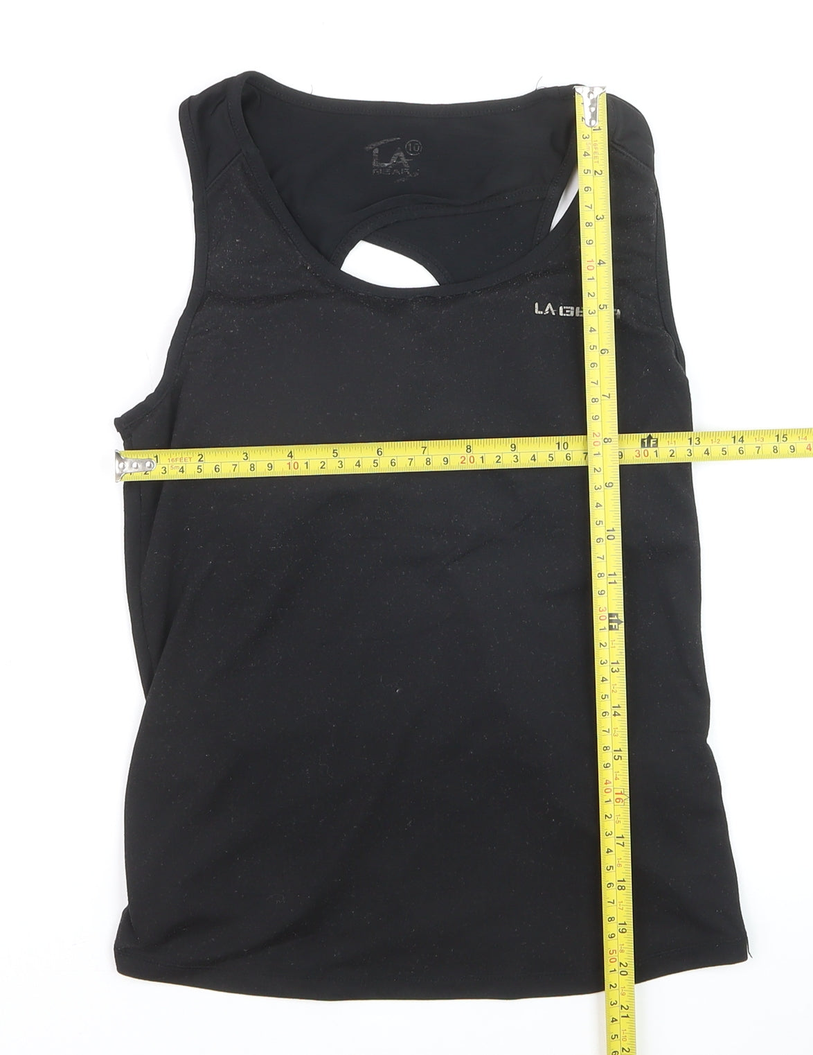 LA Gear Womens Black Size 10 Racerback Tank Top Activewear